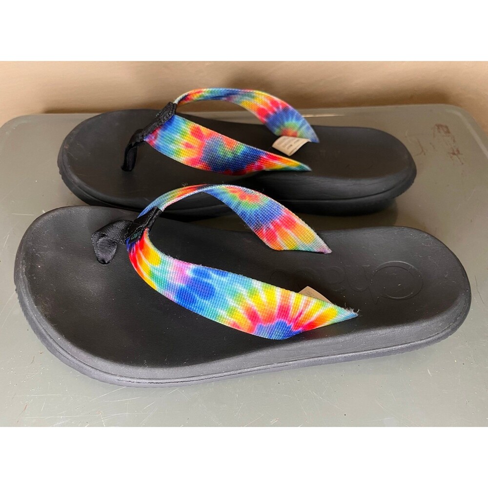 Chaco Chillos Rainbow Tie Dye flip Flop Sandals Men's Size 9